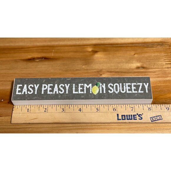 EASY PEASY LEMON SQUEEZY farmhouse lemon sign lemon decoration lemon tiered tray - Picture 5 of 6